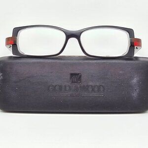 Gold & Wood Paris Chaya 13 Grey Eyeglasses Frame w/ Case Lux 52-14-130